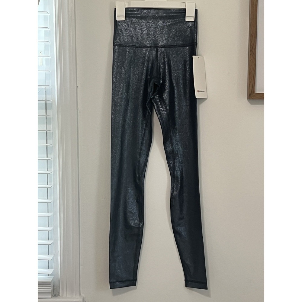 Lululemon Womens‎ Align Rib Pant 28" Shine Blue Leggings Sz 2 MSRP $128 Sold Out